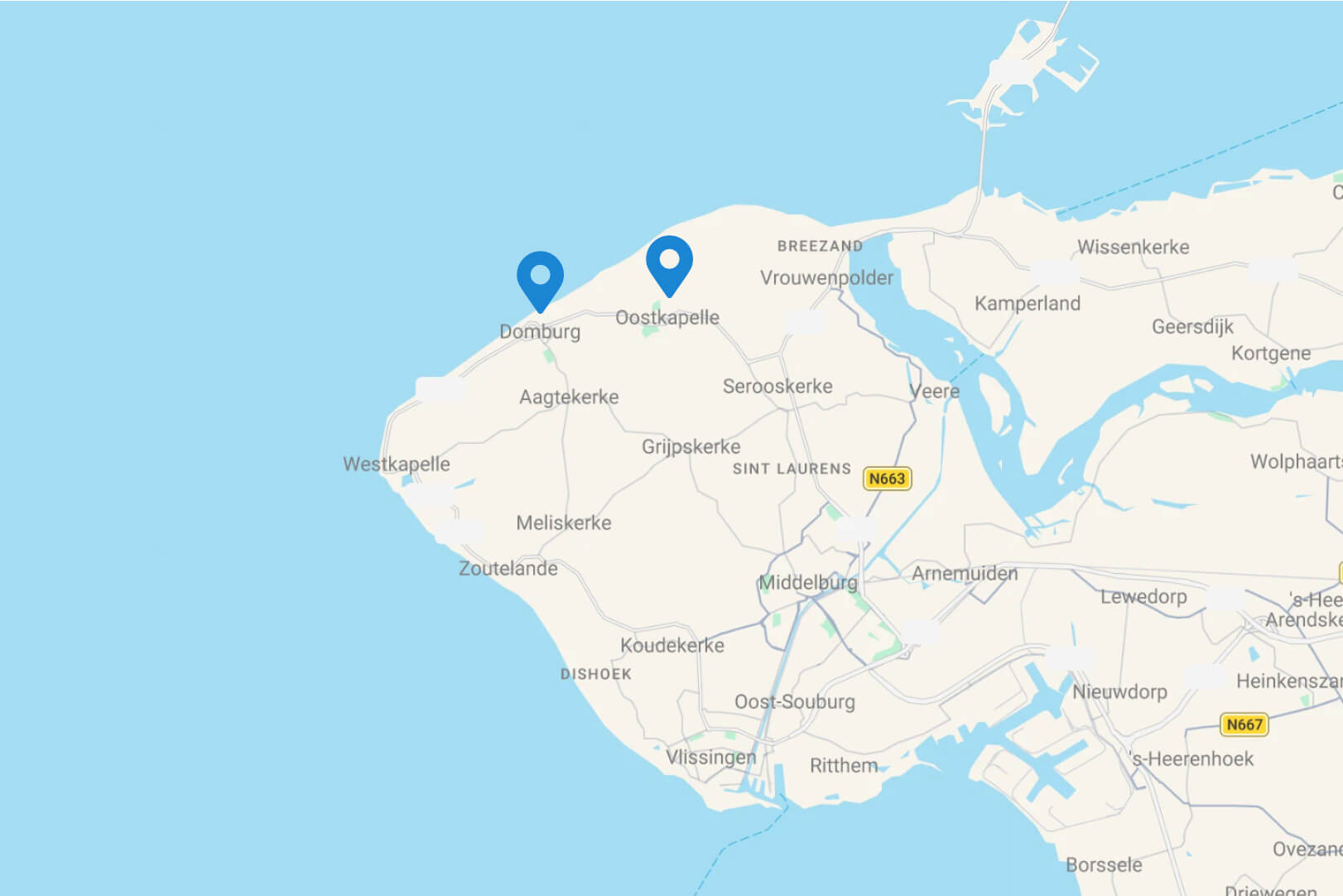 Kaart van ons werkgebied